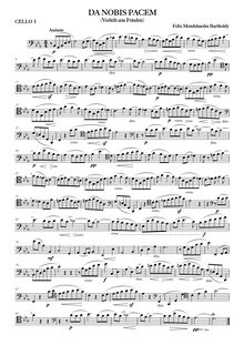 Partition violoncelles I, „Verleih uns Frieden“ / „Da nobis pacem, Domine“