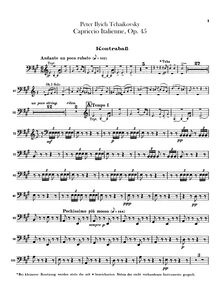 Partition Basses, italien Capriccio, Op.45, Итальяанское каприччио (Italyanskoe kaprichchio), Capriccio Italien
