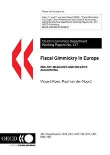 Fiscal gimmickry in europe