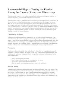 Endometrial Biopsy: Testing the Uterine Lining for Cause of Recurrent Miscarriage