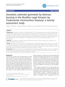 Genotoxic potential generated by biomass burning in the Brazilian Legal Amazon by Tradescantia micronucleus bioassay: a toxicity assessment study