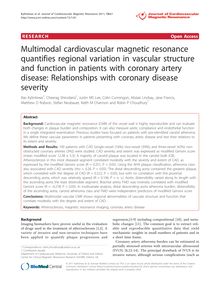 Multimodal cardiovascular magnetic resonance quantifies regional variation in vascular structure and function in patients with coronary artery disease: Relationships with coronary disease severity