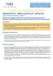 MENINGITEC - Synthèse d avis MENINGITEC MENJUGATE NEISVAC - CT7079 - CT7081 - CT7129
