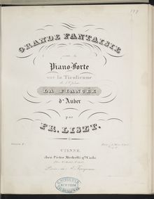Partition Souvenir de La Fiancée. Grande fantaisie sur la Tyrolienne de l opéra La Fiancée d Auber (S.385), Collection of Liszt editions, Volume 7