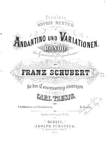 Partition , Andantino variée, Divertissement, D.823, Schubert, Franz par Franz Schubert
