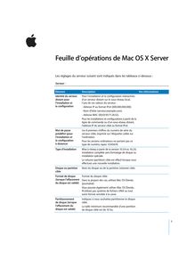 Feuille d opérations de Mac OS X Server 10.4