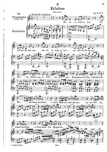 Partition complète, transposition pour low voix, Erlafsee, D.586 (Op.8 No.3)