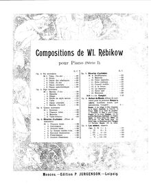 Partition , Danse orientale, Sept morceaux, Op.5, Rebikov, Vladimir