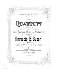 Partition viole de gambe, corde quatuor No.1, C major, Busoni, Ferruccio