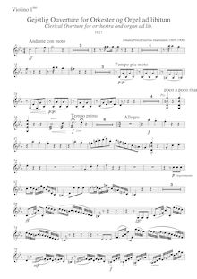 Partition violons I, Gejstlig Ouverture pour Orkester og Orgel ad libitum