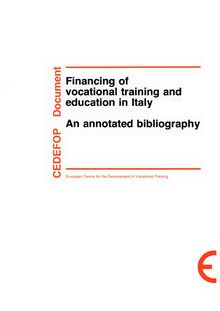 Financing of vocational training and education in Italy