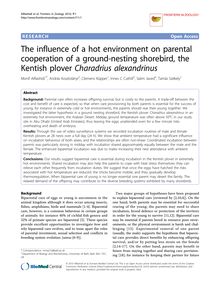 The influence of a hot environment on parental cooperation of a ground-nesting shorebird, the Kentish plover Charadrius alexandrinus