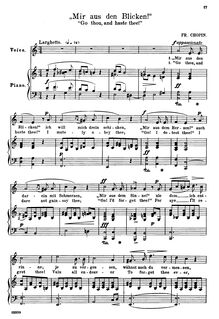 Partition , Mir aus den Blicken, 17 Polish chansons, Chopin, Frédéric