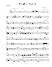 Partition hautbois 2, Symphony No.23, F major, Rondeau, Michel par Michel Rondeau