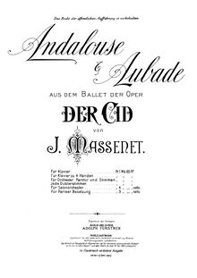 Partition complète, Le Cid, Opéra en quatre actes et dix tableaux par Jules Massenet