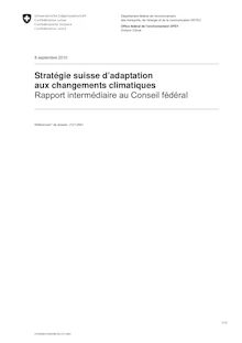 Stratégie suisse d adaptation aux changements climatiques. Rapport ...