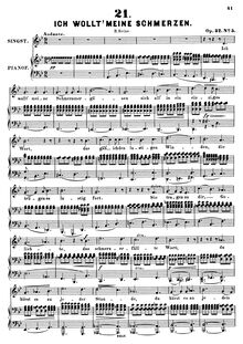 Partition No. , Ich wollt  meine Schmerzen (Heinrich Heine),No. , Die Verlass ne, chansons, Op.32