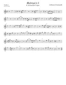 Partition viole de gambe aigue 1, Secondo Libro de Madrigali, Fontanelli, Alfonso par Alfonso Fontanelli