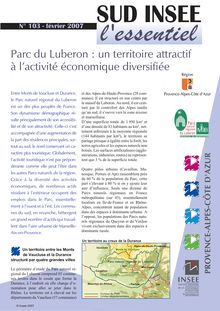 Parc du Luberon : un territoire attractif à l activité économique diversifiée