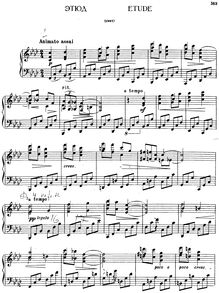 Partition complète, Etude pour Piano, Stanchinsky, Aleksey