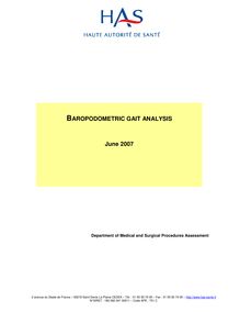 Analyse baropodométrique de la marche - Summary Baropodometric