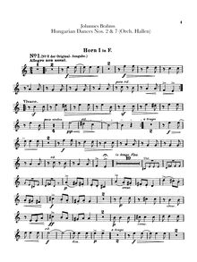 Partition cor 1, 2, 3, 4 (en F), 21 Hungarian Dances (orchestre)