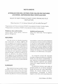 Atenuación del estrés por calor en vacuno lechero: Aspersión mas ventilación (Relief of heat stress in dairy cows: Sprinkling plus ventilation)