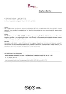 Comparaison LSE/Basic - article ; n°1 ; vol.56, pg 33-46