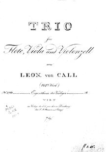 Partition flûte, Trio en G major, G major, Call, Leonhard von