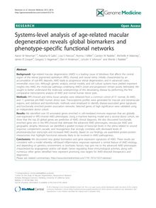 Systems-level analysis of age-related macular degeneration reveals global biomarkers and phenotype-specific functional networks