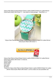 ViliysunNew Platinum Brand Stripes Fashion Leather GENEVA Watch For Ladies Women Dress Quartz Watch Mint Green1 Watch Reviews