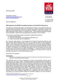 0902 cjw ICSA FINAL submission to ICAEW Audit Firm Gov Code Feb 09