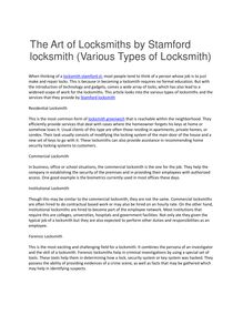 The Art of Locksmiths by Stamford locksmith 