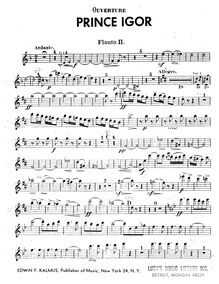 Partition flûte 2, Prince Igor, Князь Игорь - Knyaz Igor, Borodin, Aleksandr