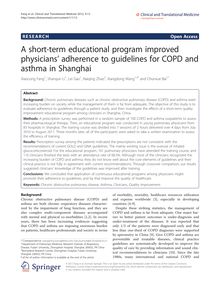 A short-term educational program improved physicians’ adherence to guidelines for COPD and asthma in Shanghai