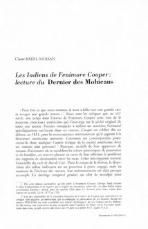 Les Indiens de Fenimore Cooper : lecture du Dernier des Mohicans - article ; n°130 ; vol.35, pg 55-65