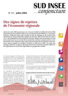 Des signes de reprises de léconomie régionale  