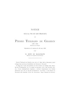 Pierre TEILHARD DE CHARDIN 1er mai avril par René de Mallemann