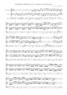 Partition complète, Sonata pour violon et viole de gambe d amore