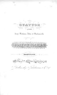 Partition , quatuor en A major, Hob.III:18, corde quatuors, Op.3