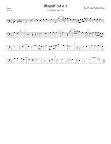 Partition viole de basse, basse clef, Magnificat Primi Toni, Palestrina, Giovanni Pierluigi da par Giovanni Pierluigi da Palestrina