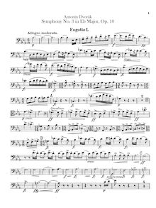 Partition basson 1, 2, Symphony No.3, Symfonie č.3, E♭ major, Dvořák, Antonín