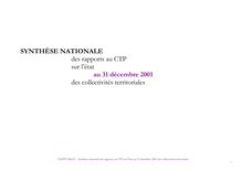 Synthèse nationale des rapports au CTP sur l'état au 31 décembre 2001 des collectivités territoriales