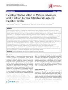 Hepatoprotective effect of Matrine salvianolic acid B salt on Carbon Tetrachloride-Induced Hepatic Fibrosis