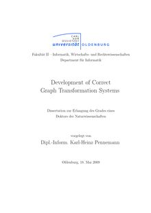 Development of correct graph transformation systems [Elektronische Ressource] / vorgelegt von Karl-Heinz Pennemann