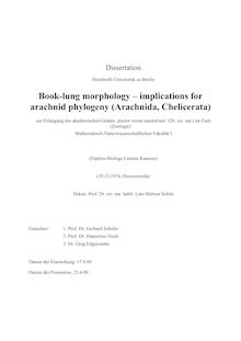 Book-lung morphology - implications for arachnid phylogeny (Arachnida, Chelicerata) [Elektronische Ressource] / Carsten Kamenz