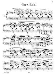 Partition No.11: Ohne Ruh , Frühlingsboten, 12 Klavierstücke, Raff, Joachim