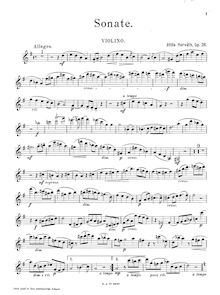 Partition de violon, violon Sonata, G major, Horváth, Attila