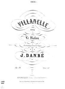 Partition de piano, Villanelle, G minor, Danbé, Jules