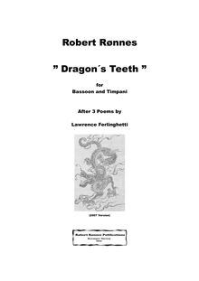 Partition complète, Dragons Teeth pour basson et timbales, Rønnes, Robert